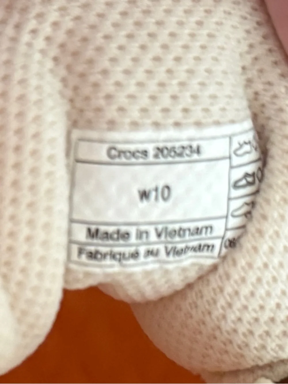 CROCS Women’s LiteRide 360 Pacer Sneakers in Cream with Orange Insole 10 Wide